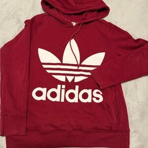 Adidas Burgundy Hoodie Sweater